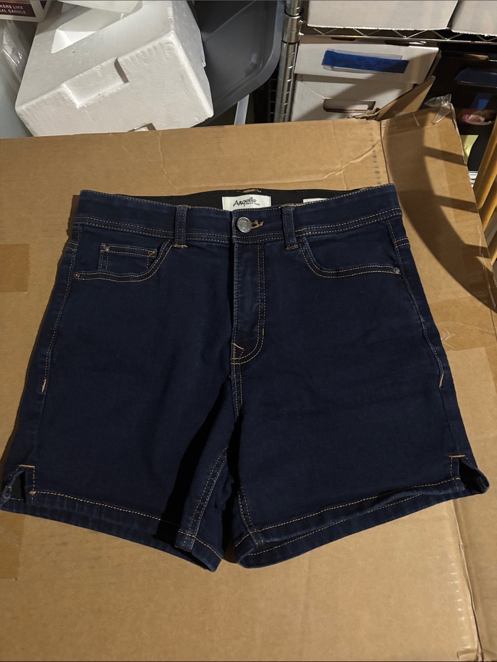 Angels Forever Young High-Rise Dark Navy Denim Jean Shorts
